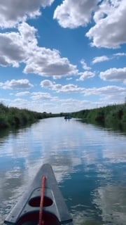 Rowing through a local waterway